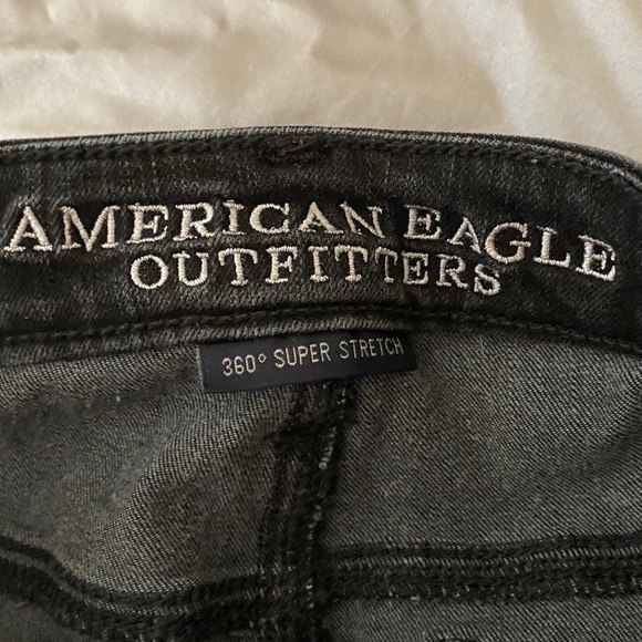 AEO Black 360 Super Stretch Hi Rise Shorty Shorts High Waisted Spring Break Sz 4 - Picture 3 of 10